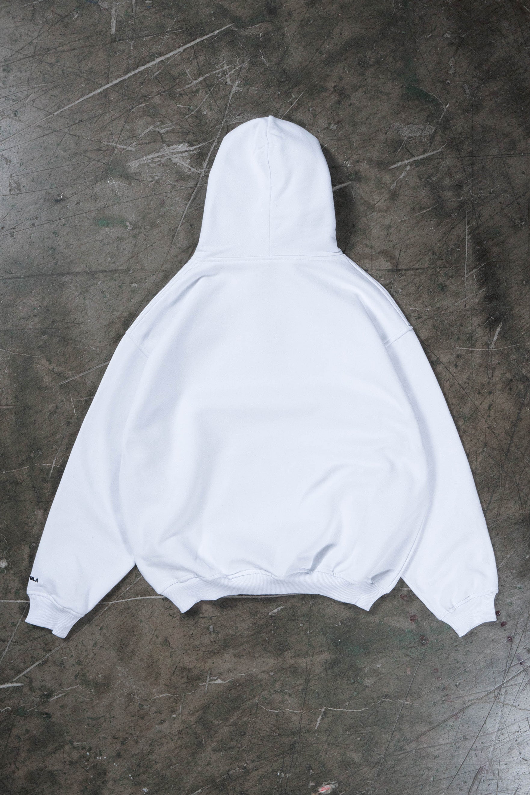 ABSTRAKT DUSTY BLUE - WHITE HOODIE