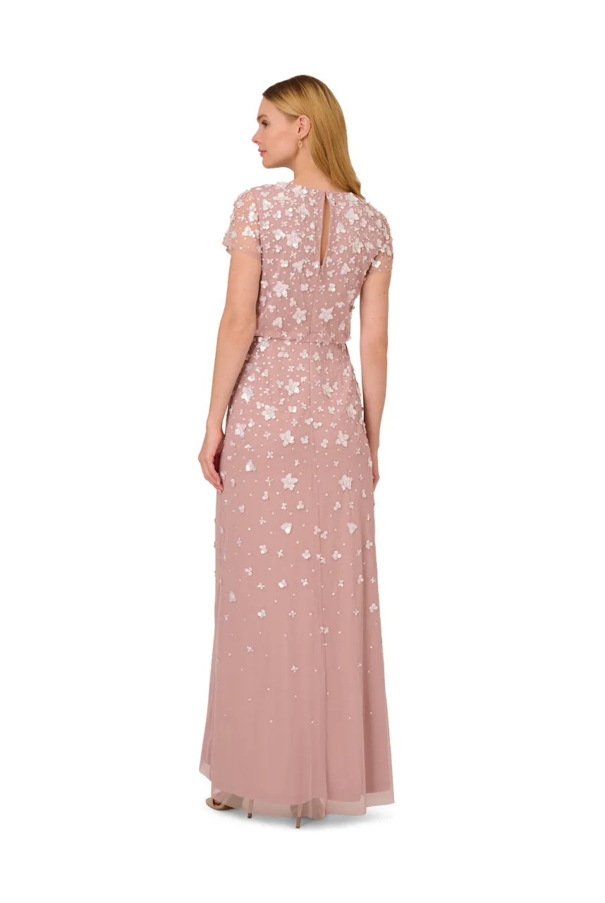 ADRIANNA PAPELL 3d beaded long dress 
                         
                     
                