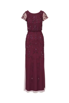 ADRIANNA PAPELL Beaded blouson long dress 
                         
                     
                