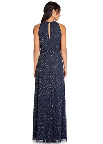 Adrianna Papell Beaded Halter Gown | Grattan