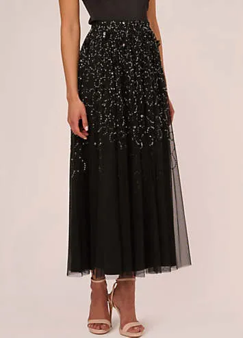 Adrianna Papell Beaded Mesh Skirt | Kaleidoscope