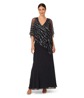 Adrianna Papell Beaded Popover Midi Dress