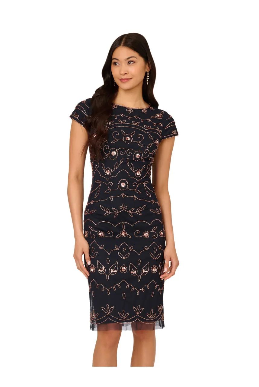 ADRIANNA PAPELL Beaded sheath dress 
                         
                     
                