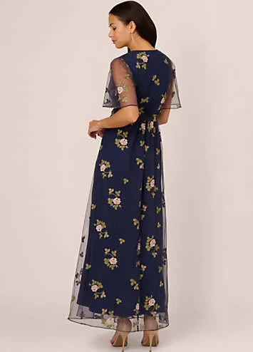 Adrianna Papell Embroidered Flutter Dress | Grattan