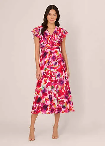 Adrianna Papell Floral Midi-Length Dress | Grattan