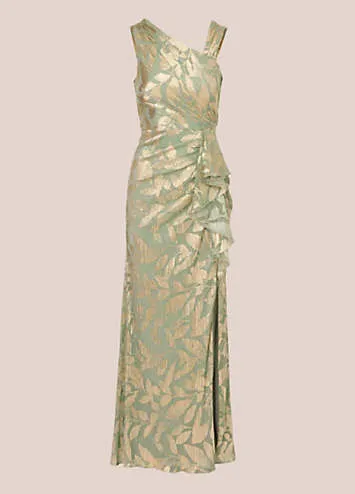 Adrianna Papell Foil Asymmetric Gown | Grattan