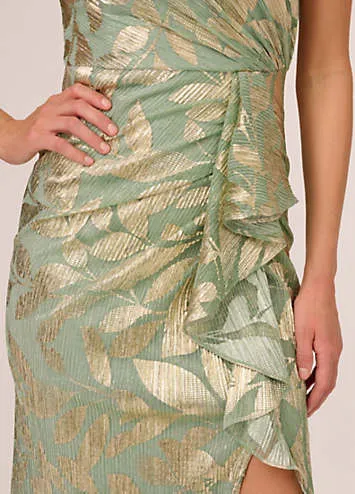 Adrianna Papell Foil Asymmetric Gown | Grattan