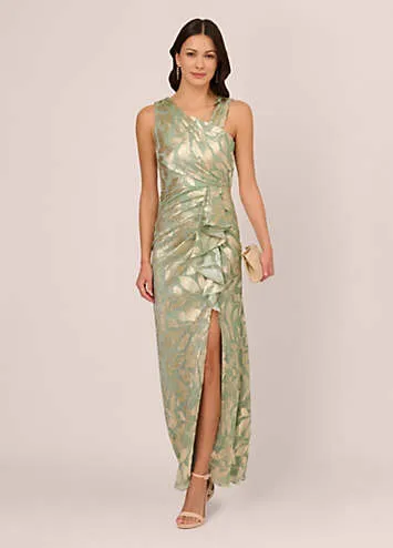 Adrianna Papell Foil Asymmetric Gown | Grattan