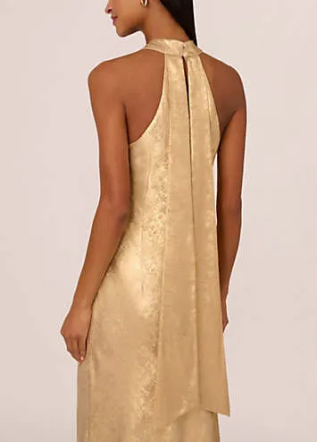 Adrianna Papell Foiled Woven Halter Gown | Grattan