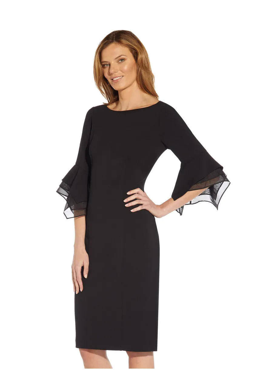 ADRIANNA PAPELL Knit crepe tiered sleeve dress 
                         
                     
                