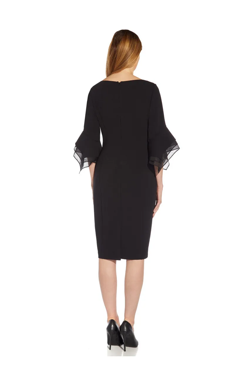 ADRIANNA PAPELL Knit crepe tiered sleeve dress 
                         
                     
                