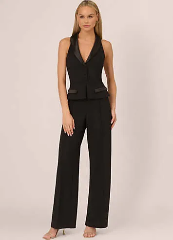 Adrianna Papell Knit Crepe Tuxedo Jumpsuit | Grattan