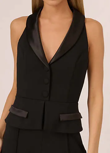 Adrianna Papell Knit Crepe Tuxedo Jumpsuit | Grattan