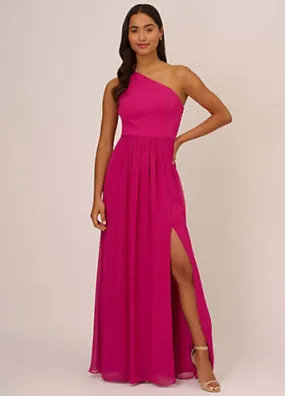 Adrianna Papell One Shoulder Chiffon Gown | Grattan