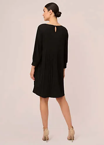 Adrianna Papell Pleated Knit Crew Neck Dress | Grattan