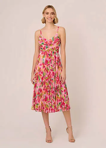 Adrianna Papell Pleated Midi Dress | Grattan