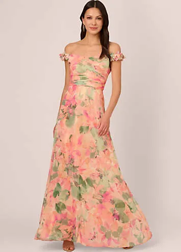 Adrianna Papell Printed Chiffon Gown | Grattan