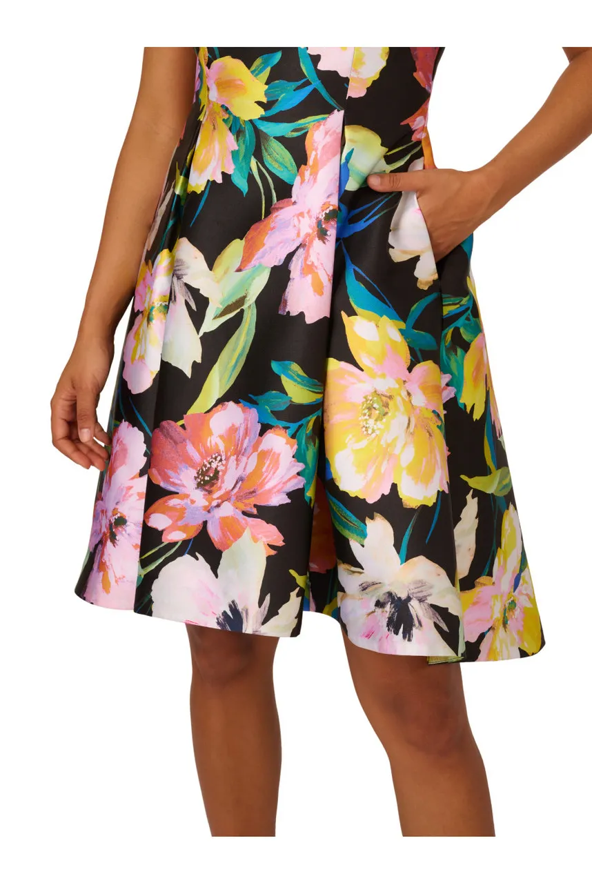 ADRIANNA PAPELL Printed mikado short dress 
                         
                     
                