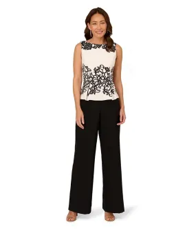 Adrianna Papell Scroll Lace Jumptsuit