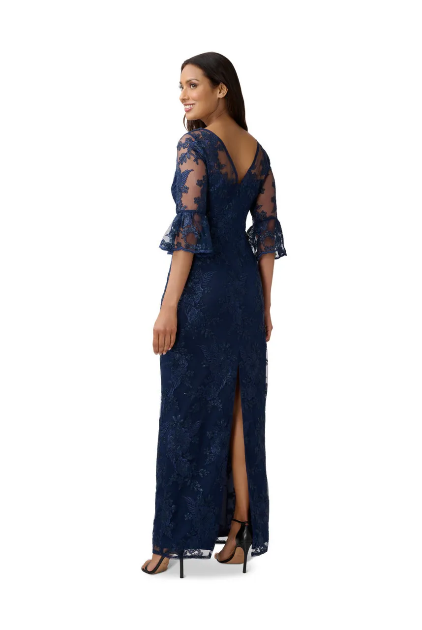 ADRIANNA PAPELL Sequin embroidery gown 
                         
                     
                