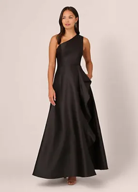 Adrianna Papell Studio One Shoulder Mikado Gown