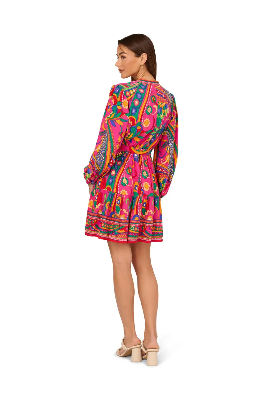 ADRIANNA X ADRIANNA PAPELL Printed short dress 
                         
                     
                