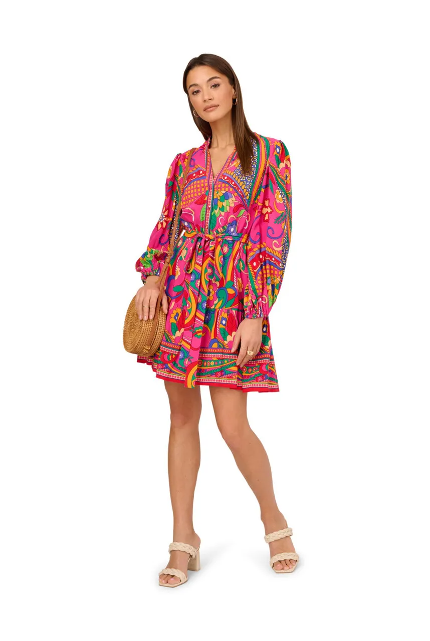 ADRIANNA X ADRIANNA PAPELL Printed short dress 
                         
                     
                