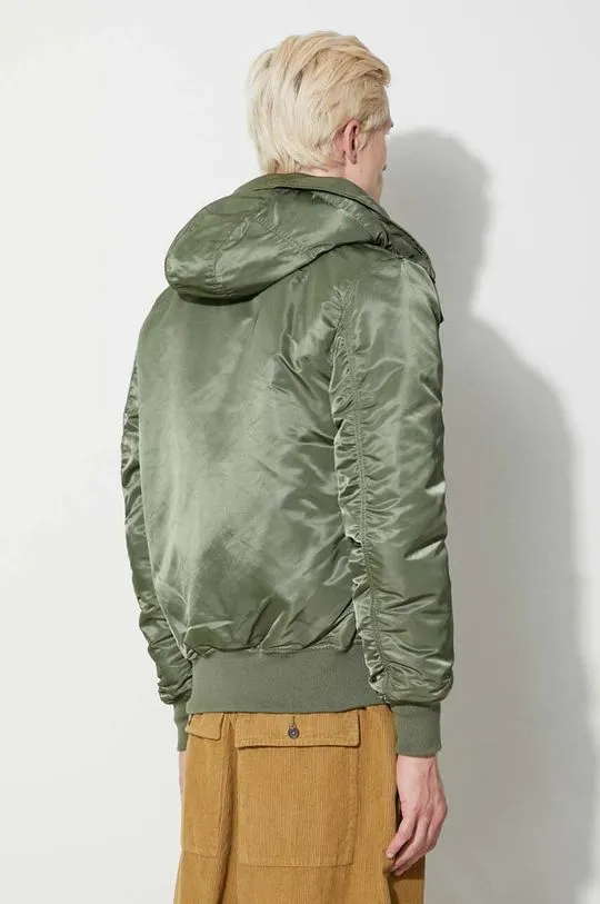 Alpha Industries jacket MA-1 Hooded men's green color 158104.01