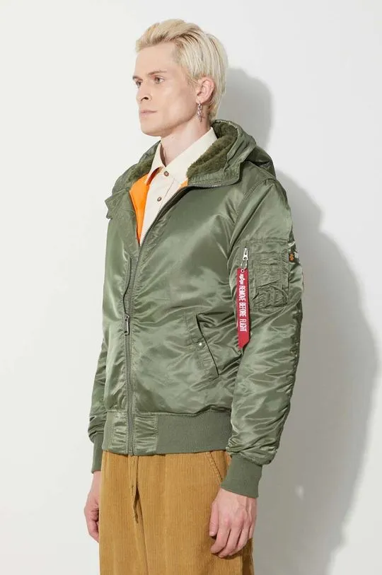 Alpha Industries jacket MA-1 Hooded men's green color 158104.01