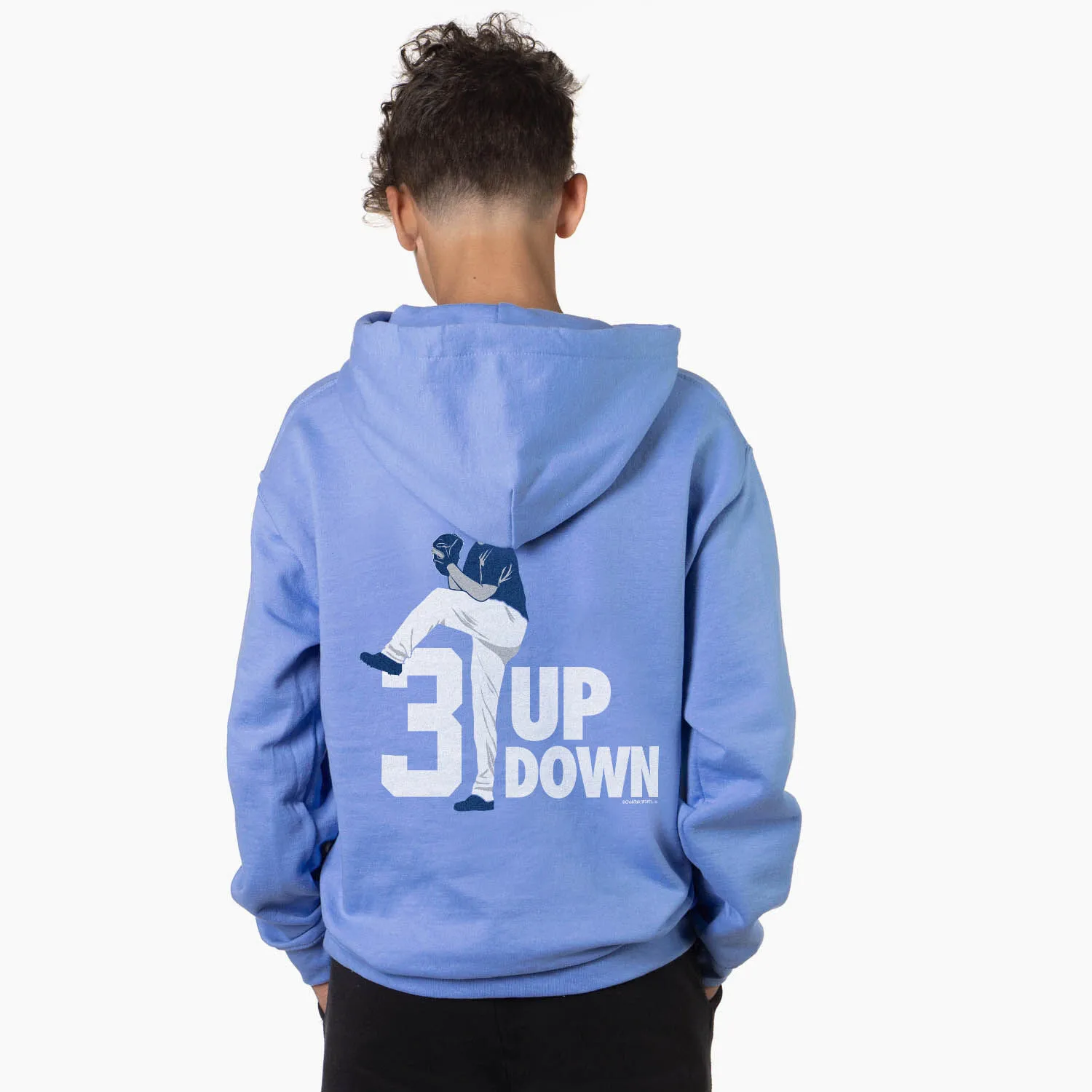 Baseball Hooded Sweatshirt - 3 Up 3 Down (Back Design) 