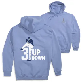 Baseball Hooded Sweatshirt - 3 Up 3 Down (Back Design) 