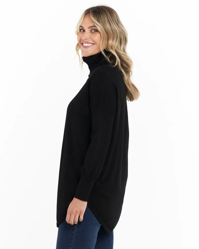 Betty Roll Neck Knit Black