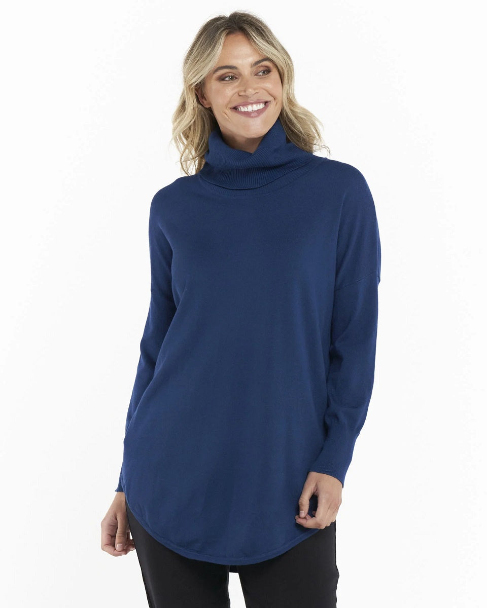 Betty Roll Neck Knit Dusty Ink