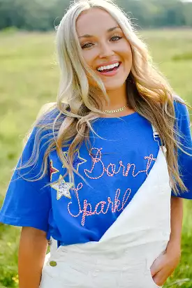 Blue Born To Sparkle Tee