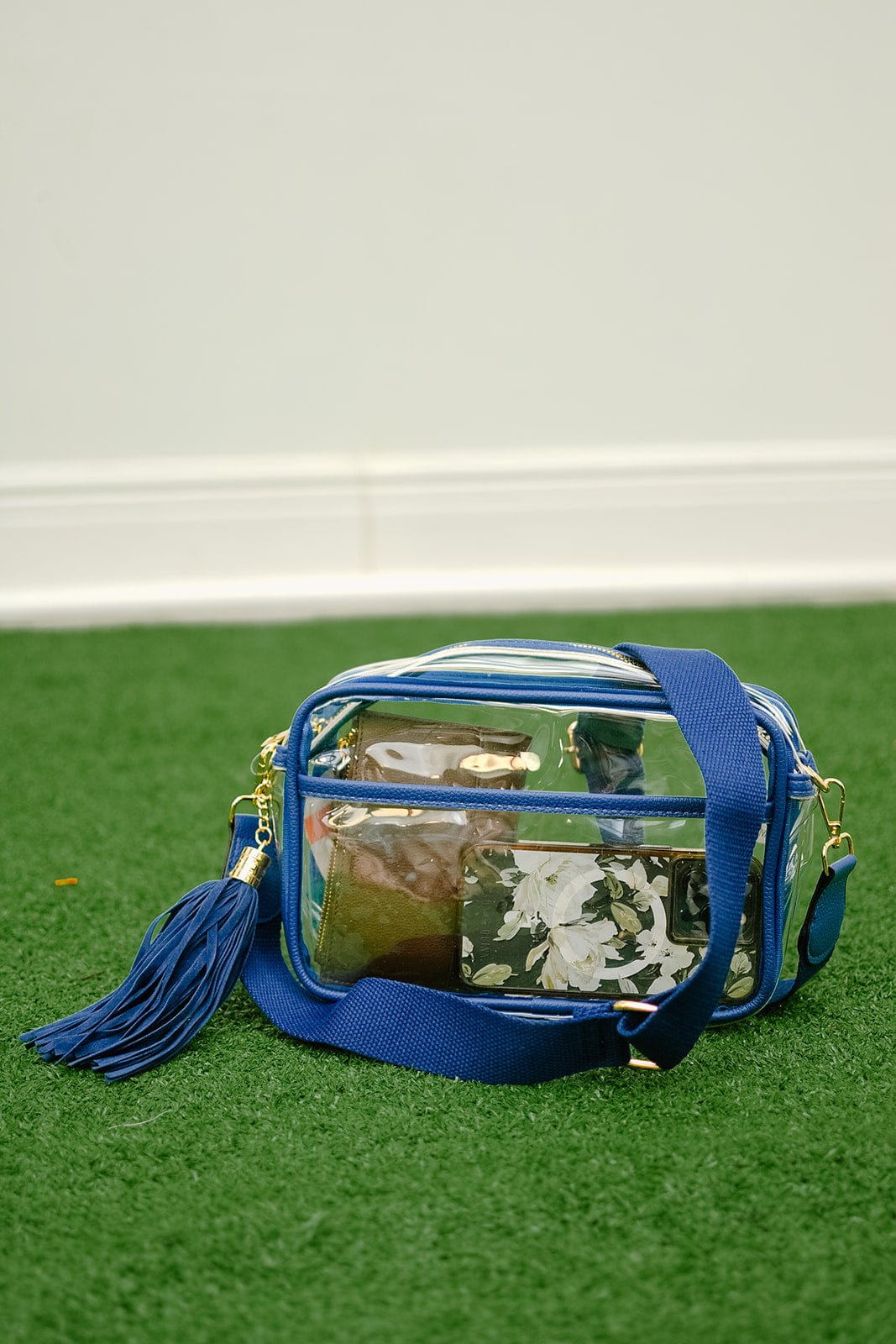 Blue Trim Clear Gameday Purse