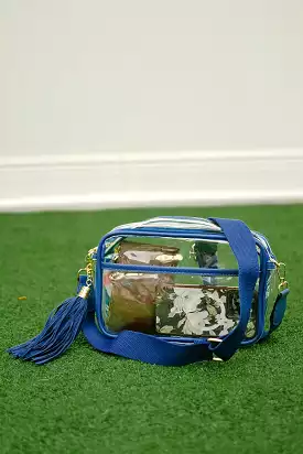 Blue Trim Clear Gameday Purse