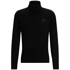 Boss Akiro Cotton Roll Neck Knit - Black