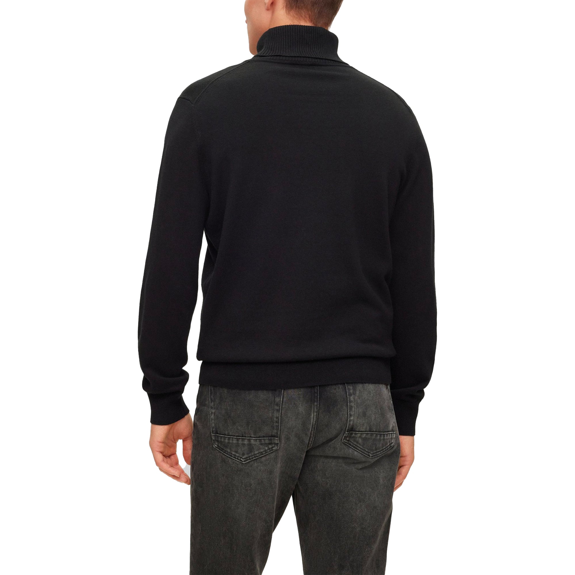 Boss Akiro Cotton Roll Neck Knit - Black