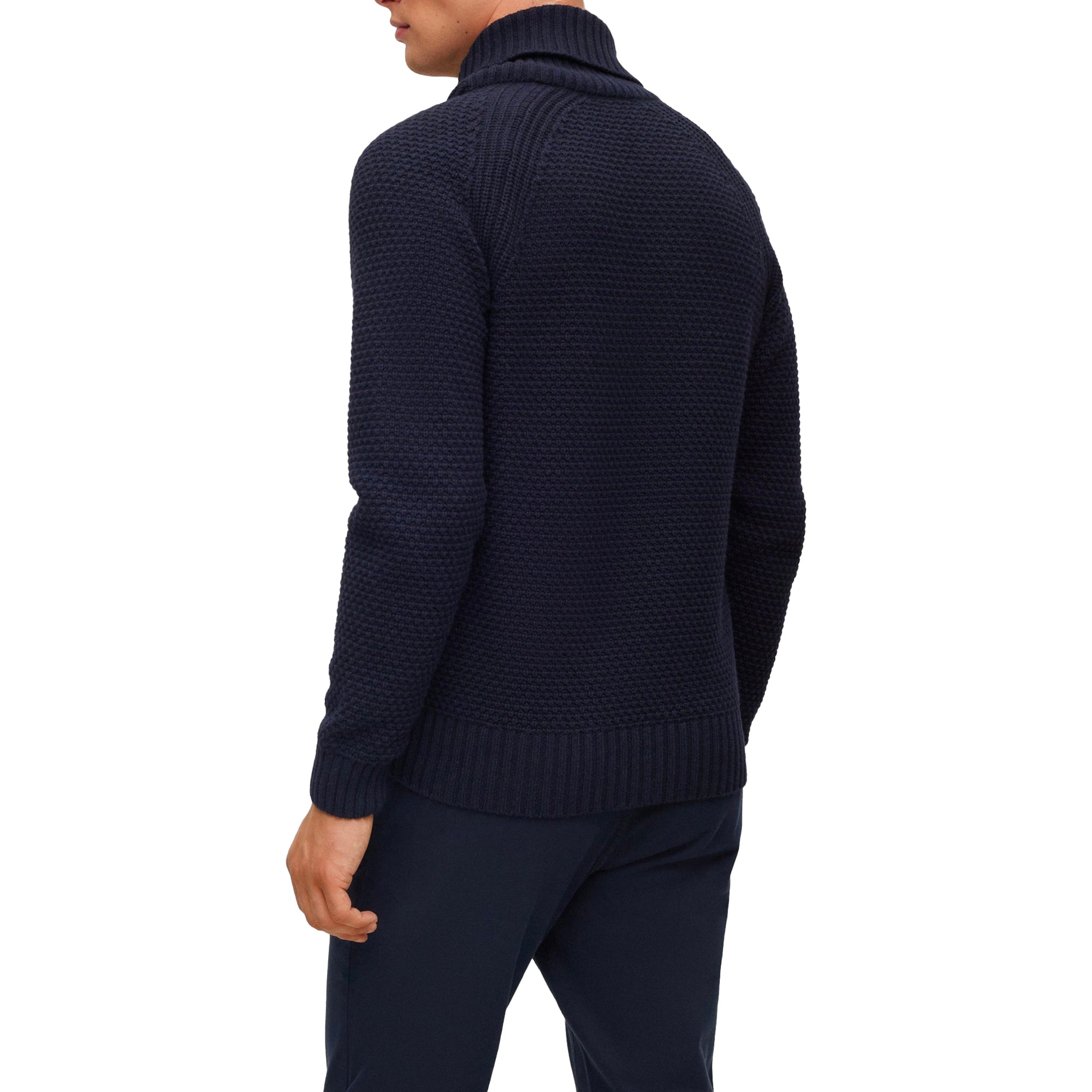 Boss Amado Shawl Neck Knit - Dark Blue