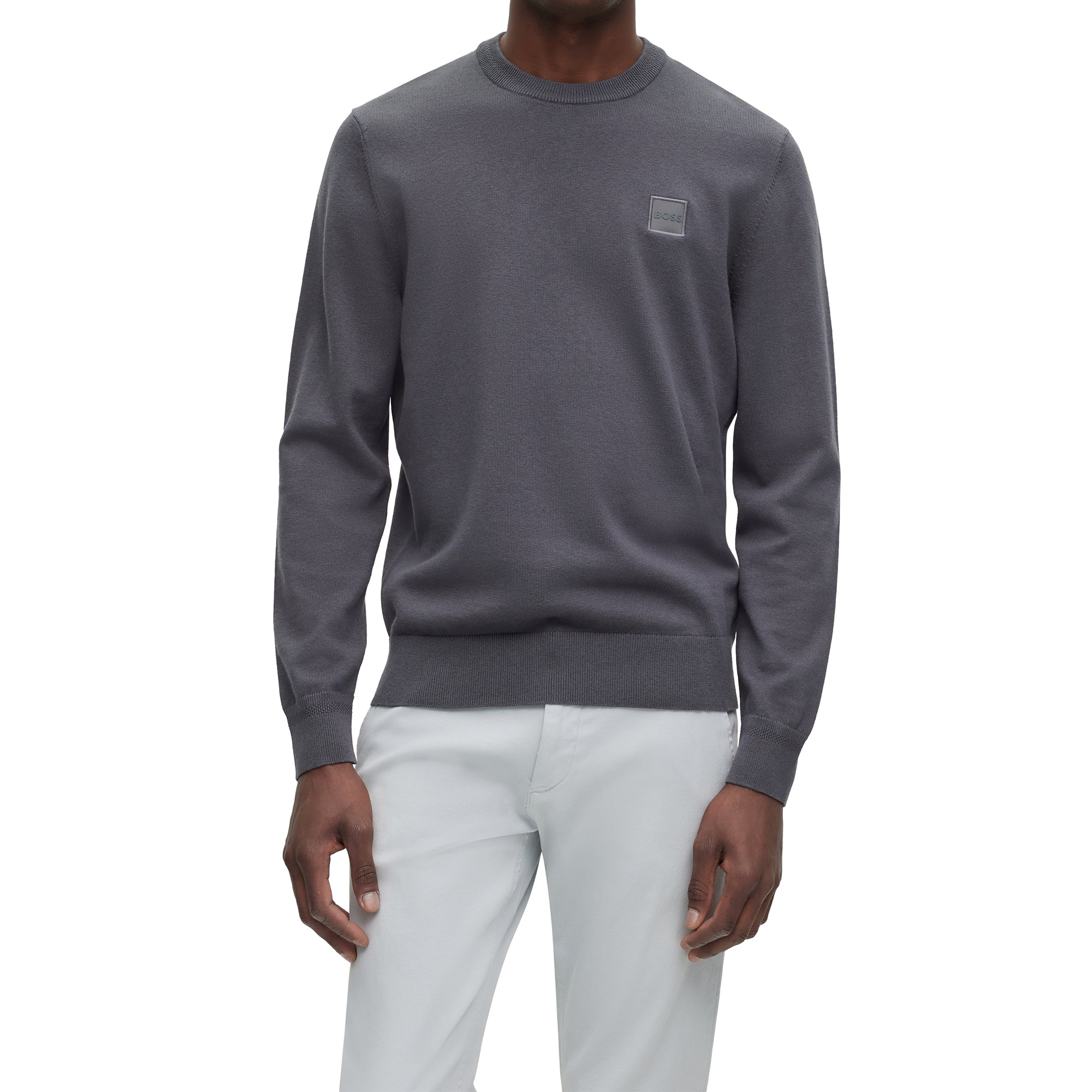 Boss Kanovano Crew Neck Knit - Dark Grey