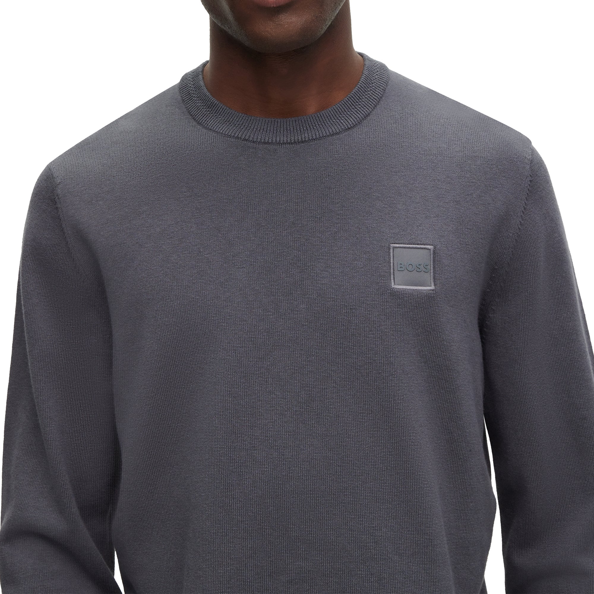 Boss Kanovano Crew Neck Knit - Dark Grey