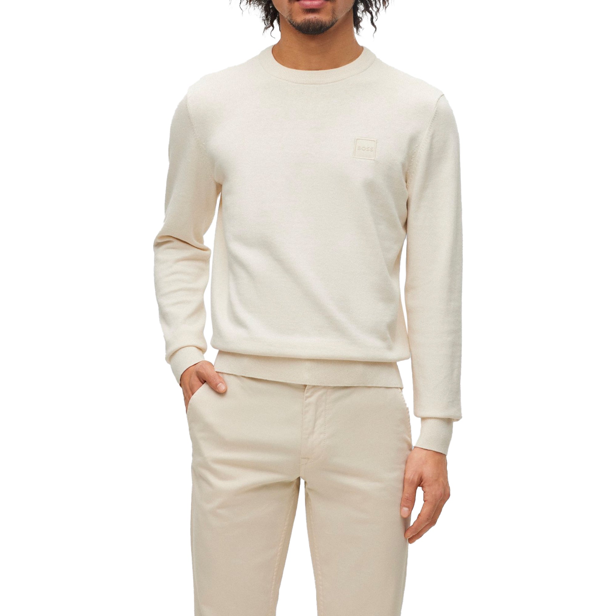 Boss Kanovano Crew Neck Knit - Light Beige