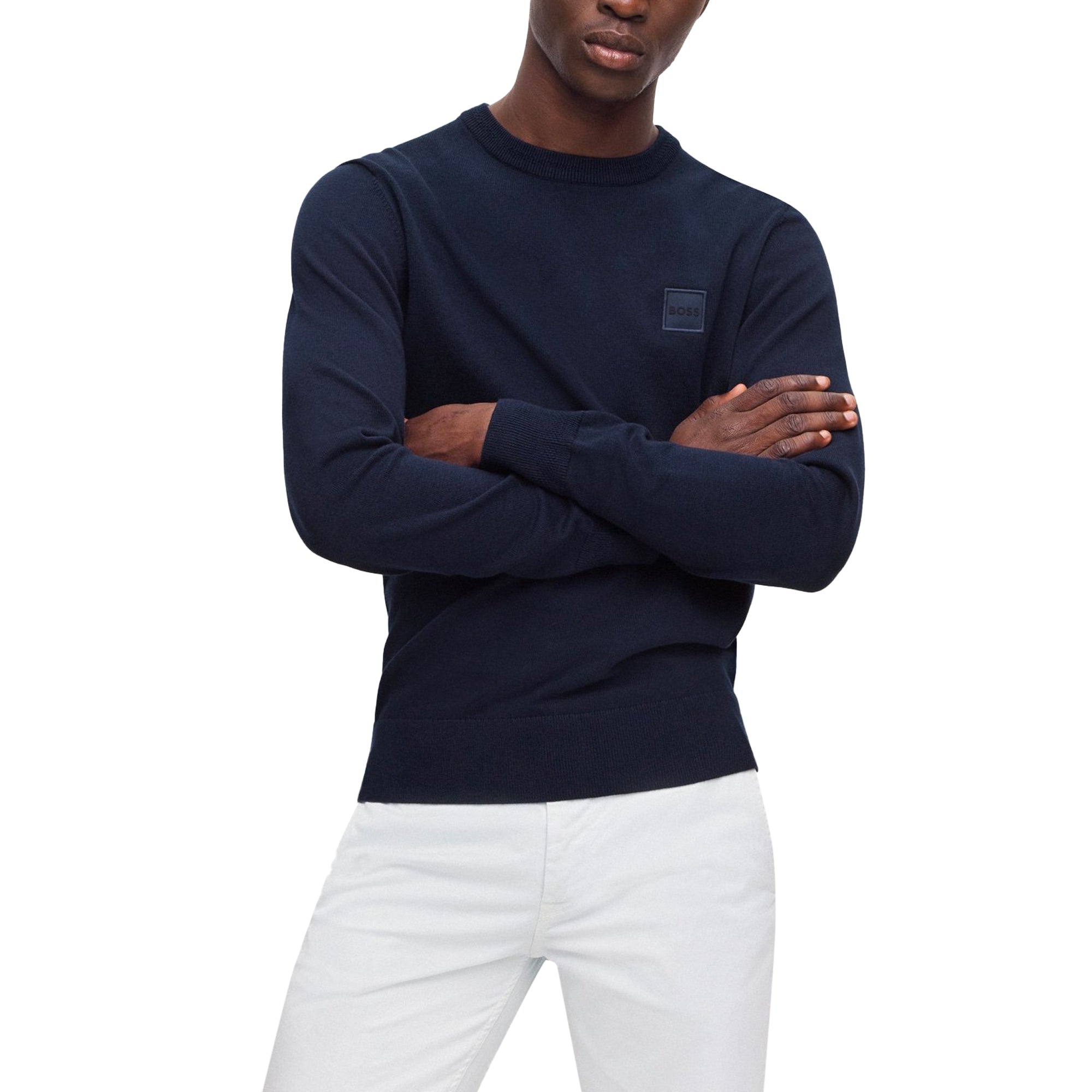 Boss Kanovano Crew Neck Knit - Navy