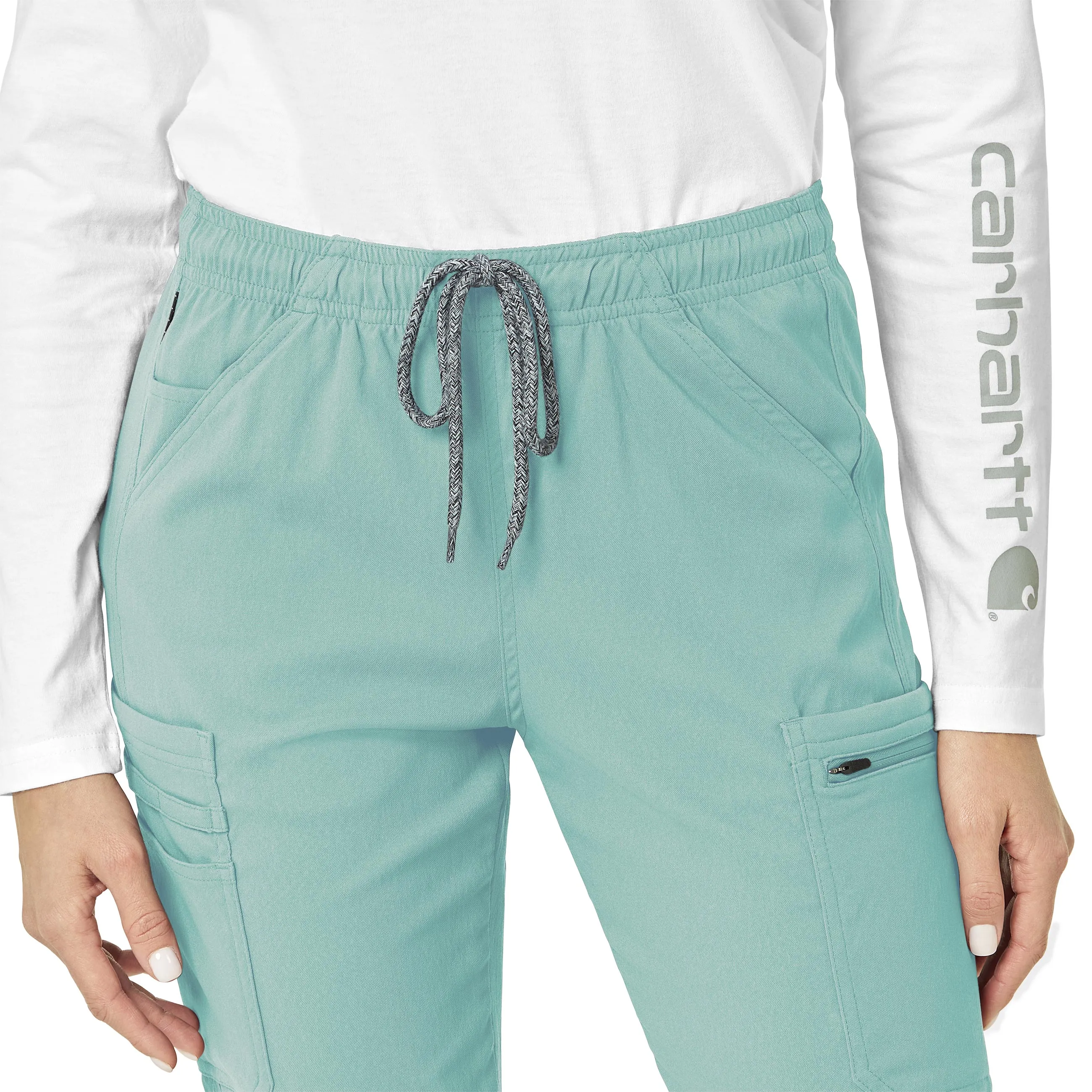 Carhartt Rugged Flex Peak Women's Cargo Jogger Scrub Pant - Aqua Sea