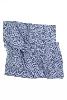 Chambray Floral Scarf Dusty Blue