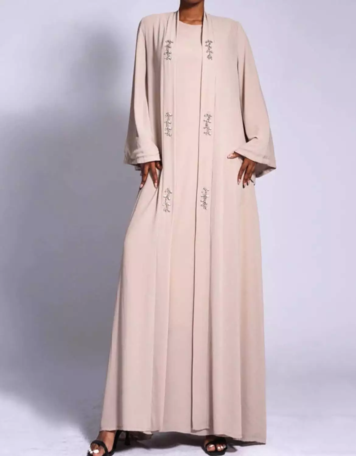 Chiffon Long Dress And Caftan Two Piece Set