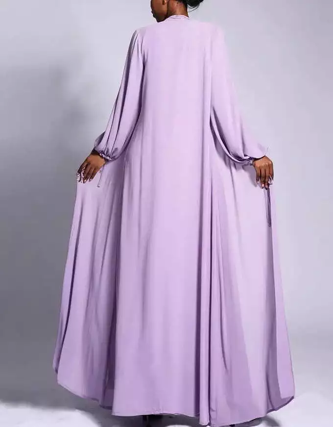 Chiffon Long Dress And Caftan Two Piece Set