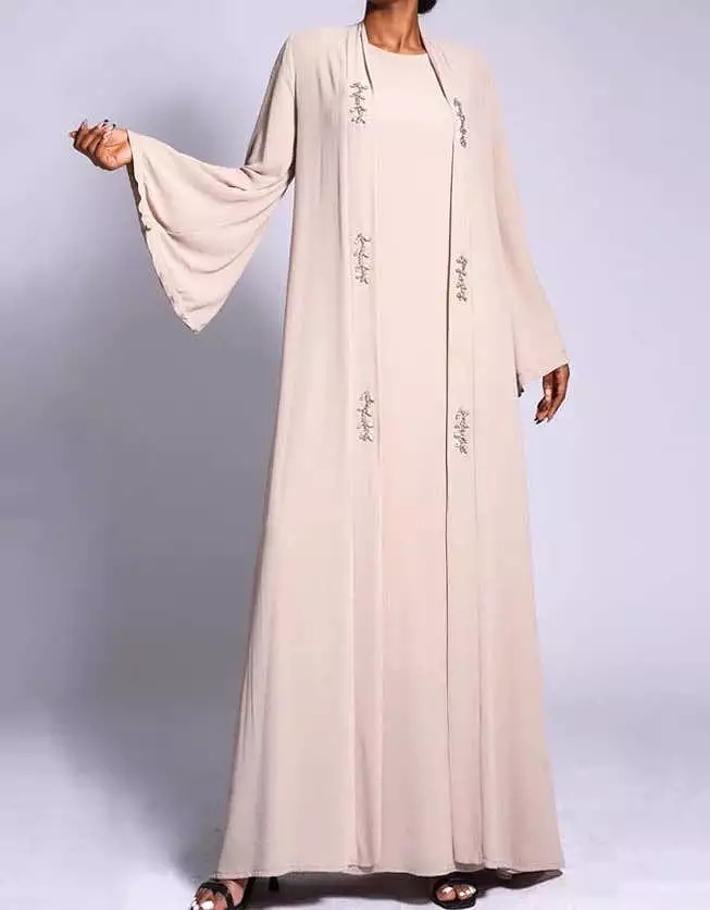 Chiffon Long Dress And Caftan Two Piece Set