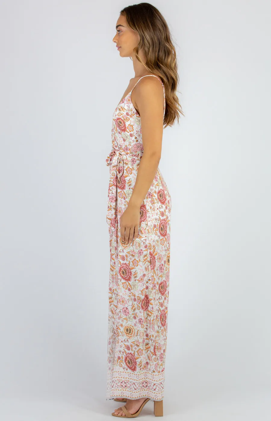 Cotton Boho Print Split Leg Jumpsuit (SJP365-3B)