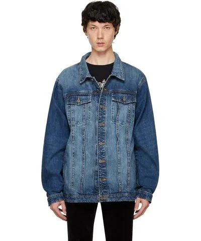 COÛT DE LA LIBERTÉ Blue Johnny Wired Crispy Oversized Denim Jacket